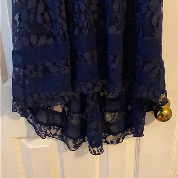 Navy High-Low Lace Dress Size Large - Picture 4 of 5